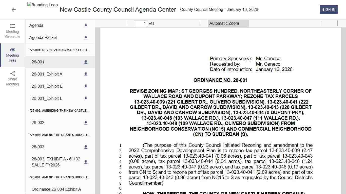 County Council Meeting • New Castle County Council Agenda Center • CivicClerk