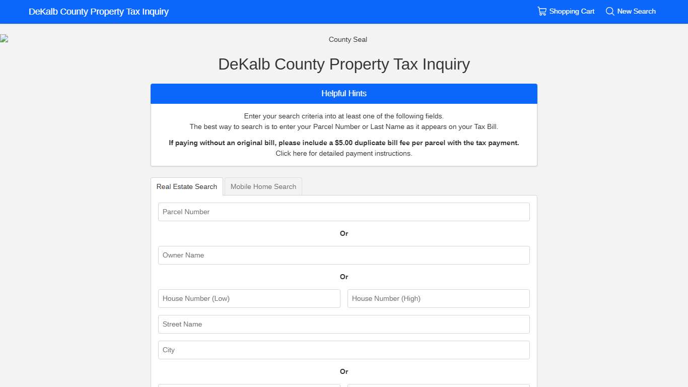 DeKalb County Property Tax Inquiry